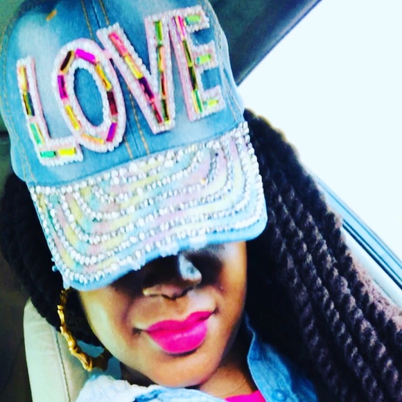 Bedazzled Bling “Love” Hat. - Picture 2 of 2